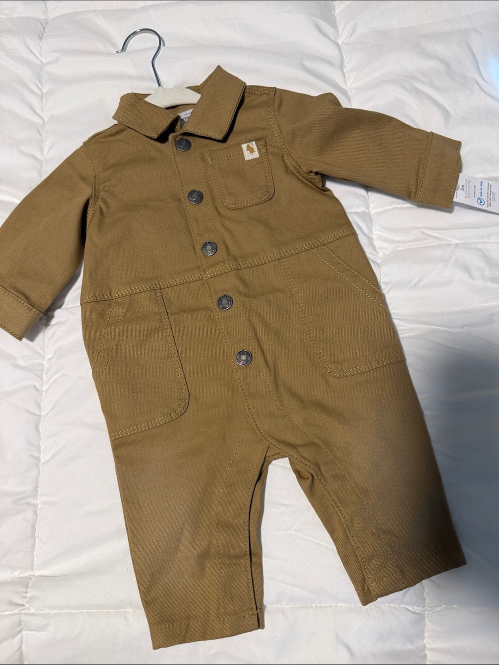Carter's Brown/Tan Infant One-Piece Coverall